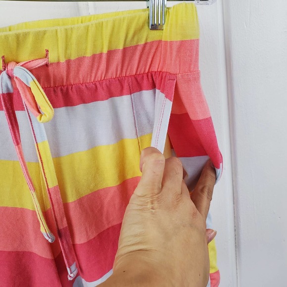 Wildfox Sorbet Striped Lightweight Drawstring Shorts Womens Size Medium - Picture 4 of 9